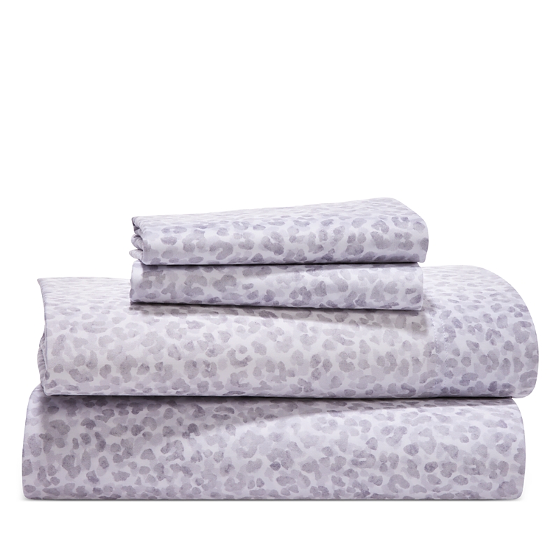Sky Leopard Sateen Sheet Set, King - Exclusive In Grey/leopard