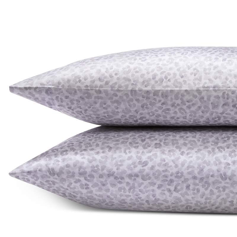 Sky Leopard Sateen Standard Pillowcases, Set Of 2 - Exclusive In Grey/leopard
