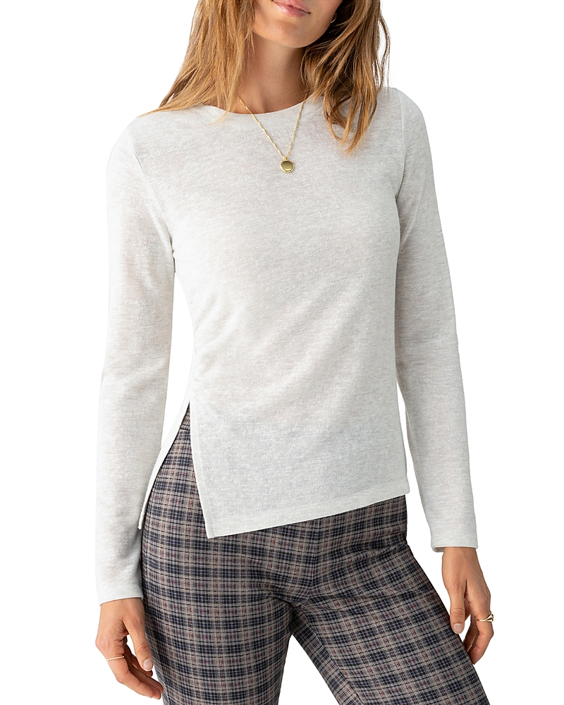 Sanctuary Something About Her Slub Crewneck Top In Chalk Heat