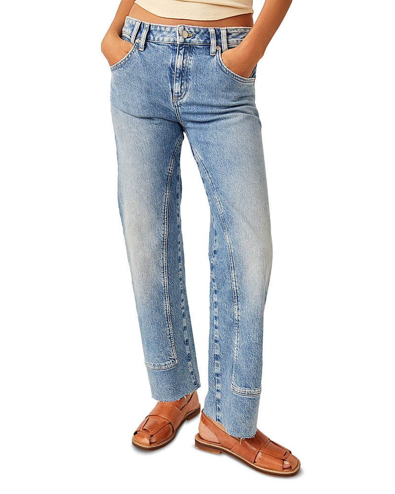 Free People Risk Taker High Rise Straight Leg Jeans In Mantra In Mantra