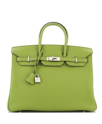 Pre-Owned HERMÈS - Birkin 35 Handbag Green Togo with Palladium Hardware