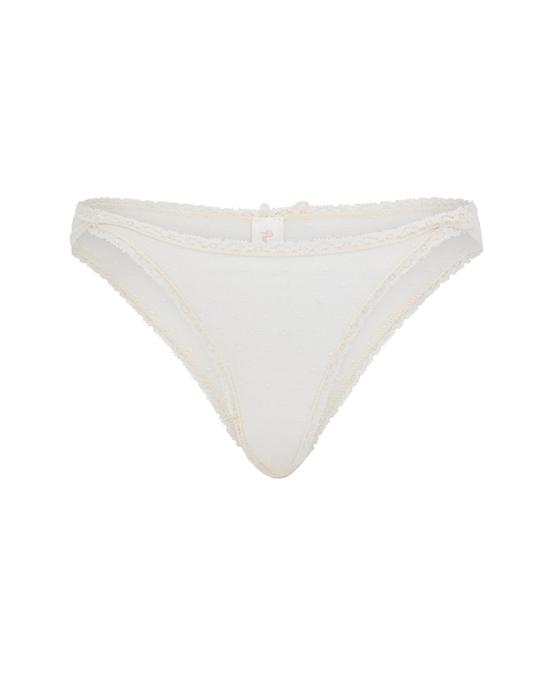 Peachaus Ume Recycled-lace Mid-rise Underwear In Shoreline Peach