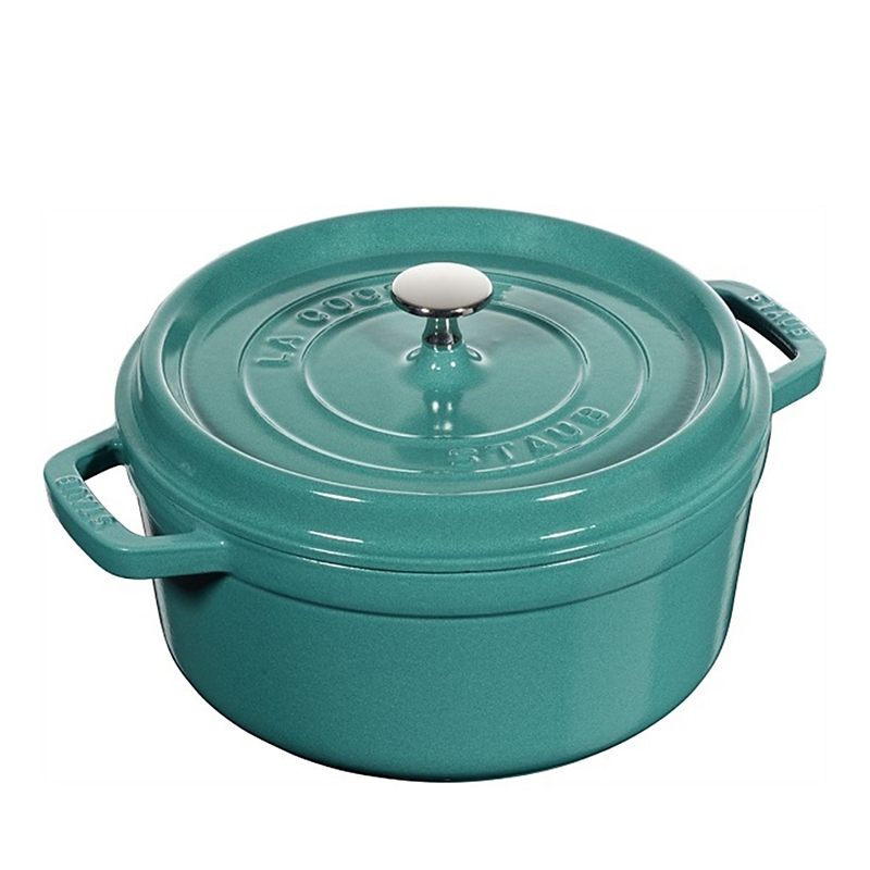 Staub 5.5qt Round Cocotte In Turquoise