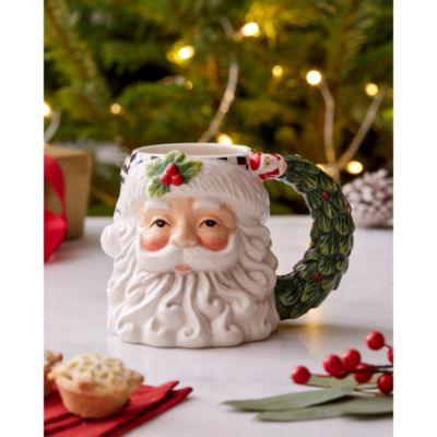 Christmas Tree Black and White Santa Mug