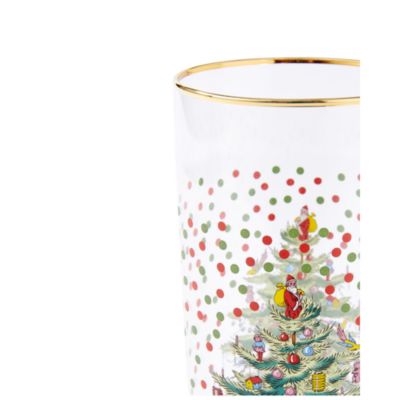 Christmas Tree Polka Dot Highball Glass, Set of 4