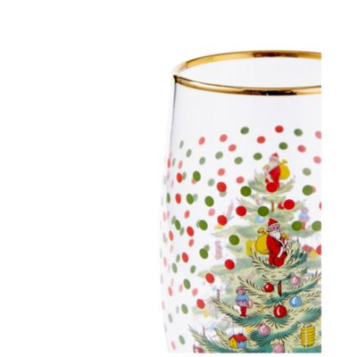 Christmas Tree Polka Dot Champagne Flute, Set of 4