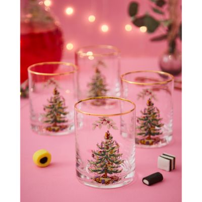 Christmas Tree Double Old-Fashioned Glass, Set of 4