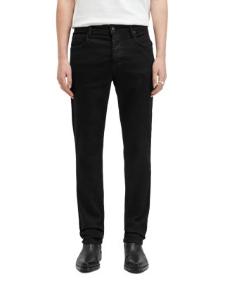 Allsaints Mens Washed Black Sid Skinny-leg Stretch-organic-cotton-blend Jeans In Jet Black