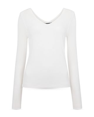 Essentials Ribbed V Neck Top