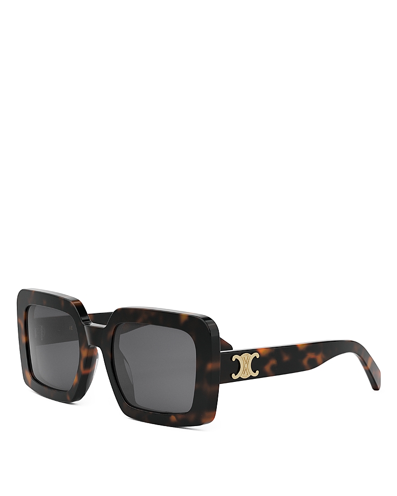 Celine Triomphe 56mm Square Sunglasses In Havana/smoke