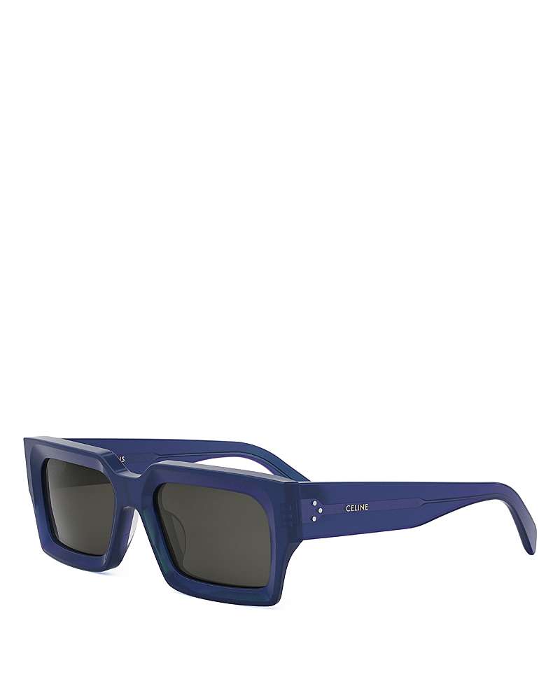 Celine 3 Dots Rectangular Sunglasses, 54mm In Blue/smoke