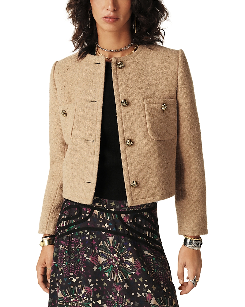 Ba&sh Ba & Sh Meredith Cropped Boxy Jacket In Camel