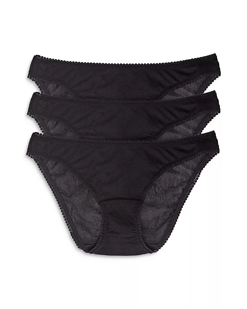 On Gossamer Mesh Hip Bikinis, Set of 3