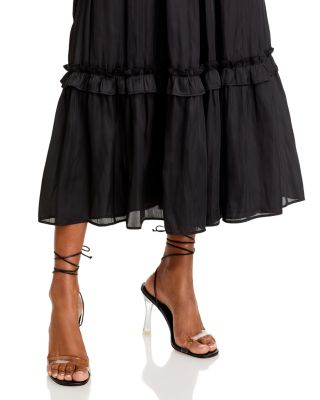 Ruched Ruffled Midi Dress - Exclusive