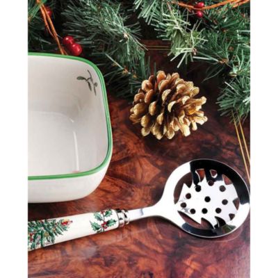 Christmas Tree Cranberry Server with Slotted Spoon