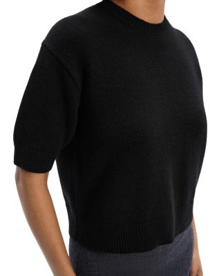 Cashmere Cropped Short Sleeve Sweater