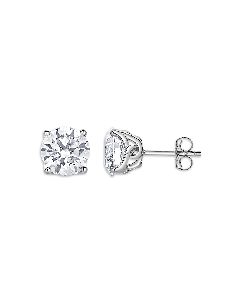 Bloomingdale's Fine Collection Certified Lab Grown Diamond Tulip Setting Stud Earrings In 18k White Gold, 2.0 Ct. T. W. In White