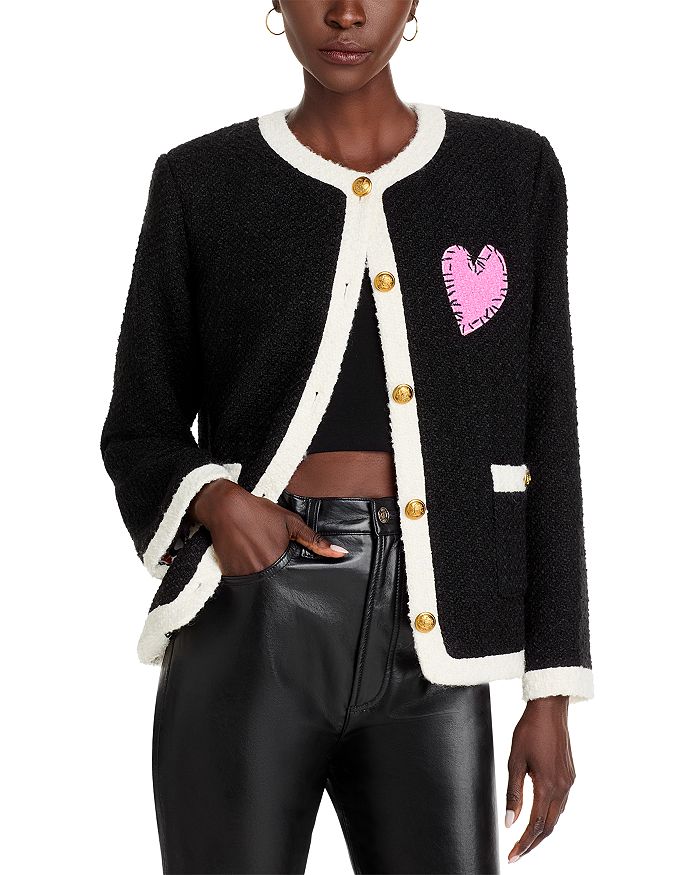 Aqua Tweed Jacket Exclusive Black White