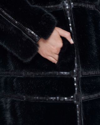 Faux Fur Sequined Coat