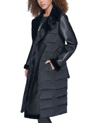 Mixed Media Puffer Coat