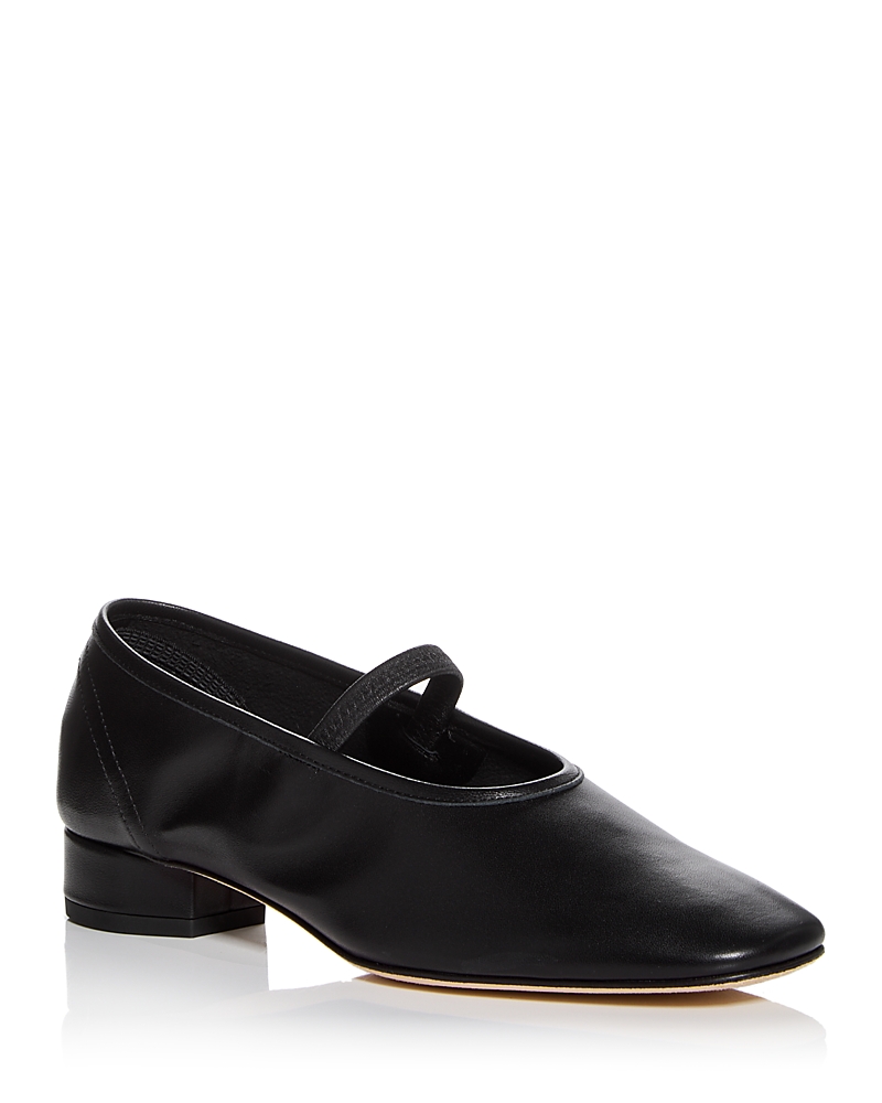 Aeyde Womens Pippa Block-heel Leather Ballet Flats Blac In Black