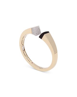 Roberto Coin - 18K White & Yellow Gold Sauvage Black Jade & Diamond Pav&eacute; Bangle Bracelet