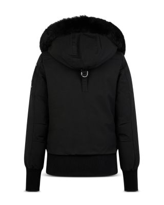 Moose Knuckles Debbie Shearling Trim Down Bomber Jacket