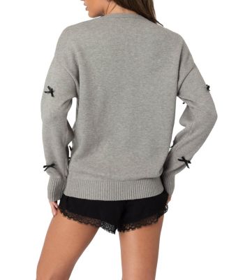 Satin Bow Oversized Sweater
