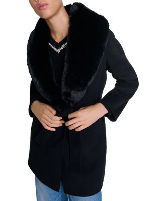 Galaxyon Faux Fur Collar Coat