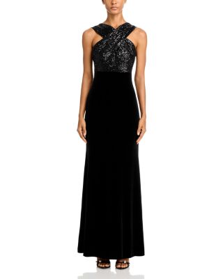 Sequined Velvet Mermaid Gown
