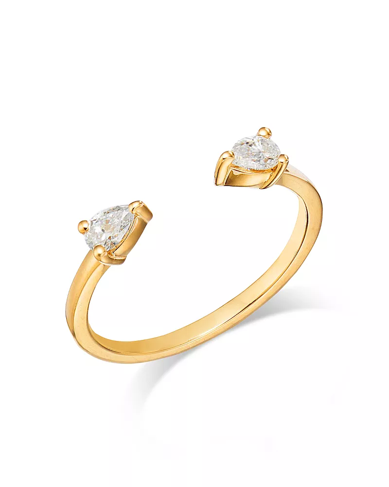 Moon & Meadow 14K Yellow Gold Lab Grown Pear Cut Cuff Ring