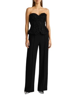 Zac Posen Lace Applique Bustier Jumpsuit
