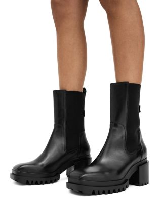 Women's Skarlet Square Toe Stretch Block Heel Ankle Boots