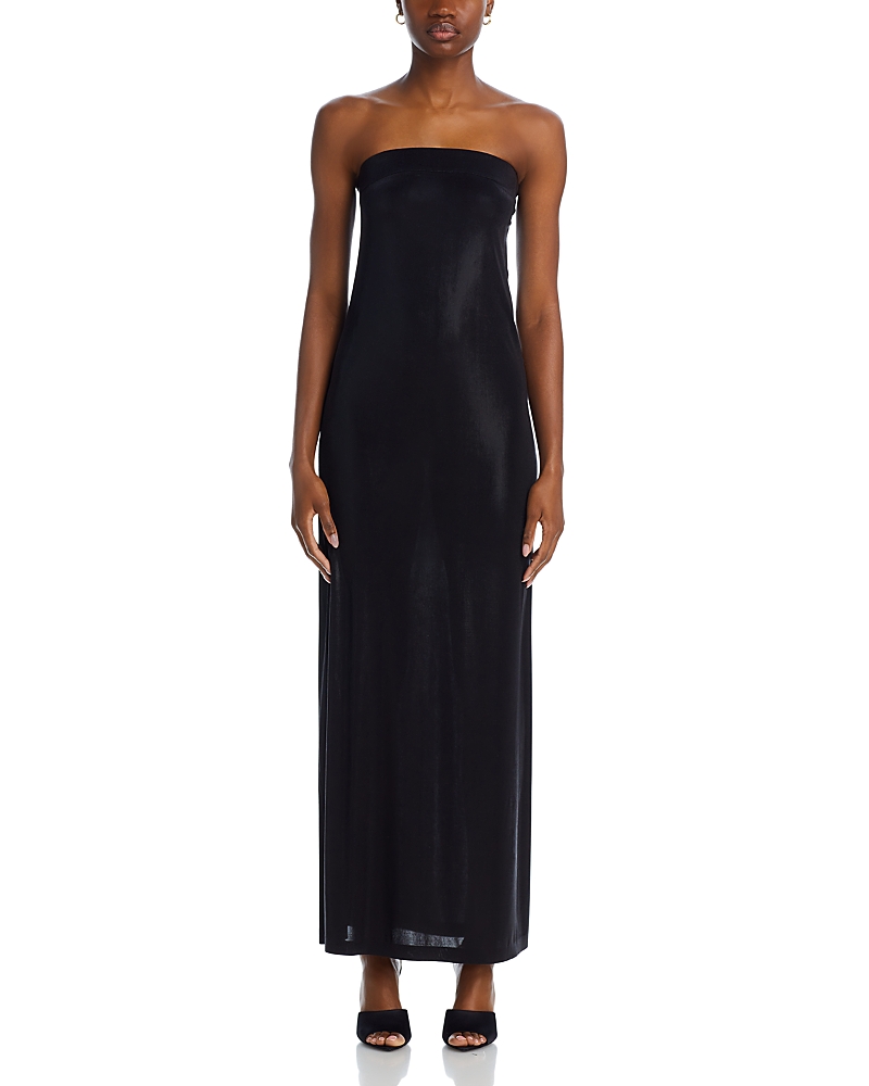 Norma Kamali Strapless Side Slit Gown
