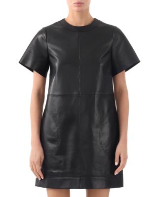 Jason Wu Collection - Leather Short Sleeve Shift Dress