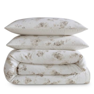 Eternity Floral Cotton Gauze 3 Piece Comforter Set, Queen