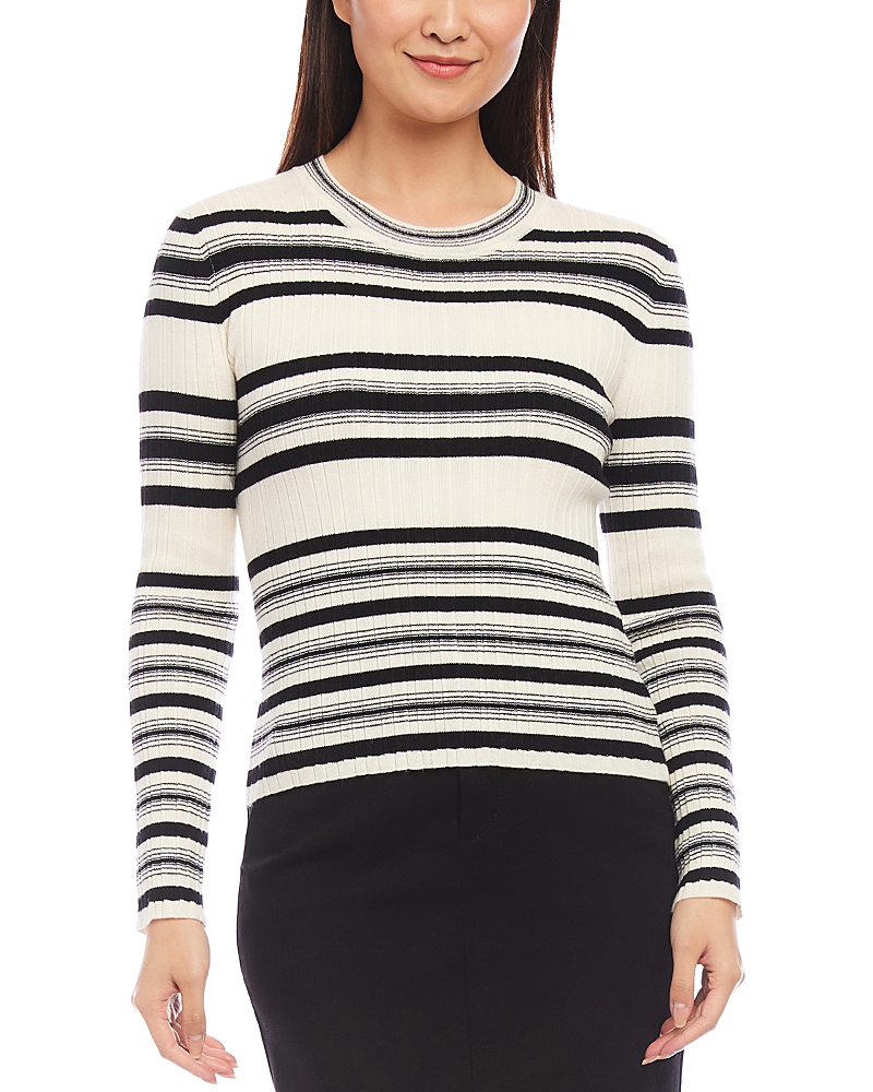 Karen Kane Tried Ribbed Sweater In Stripe In Stripe