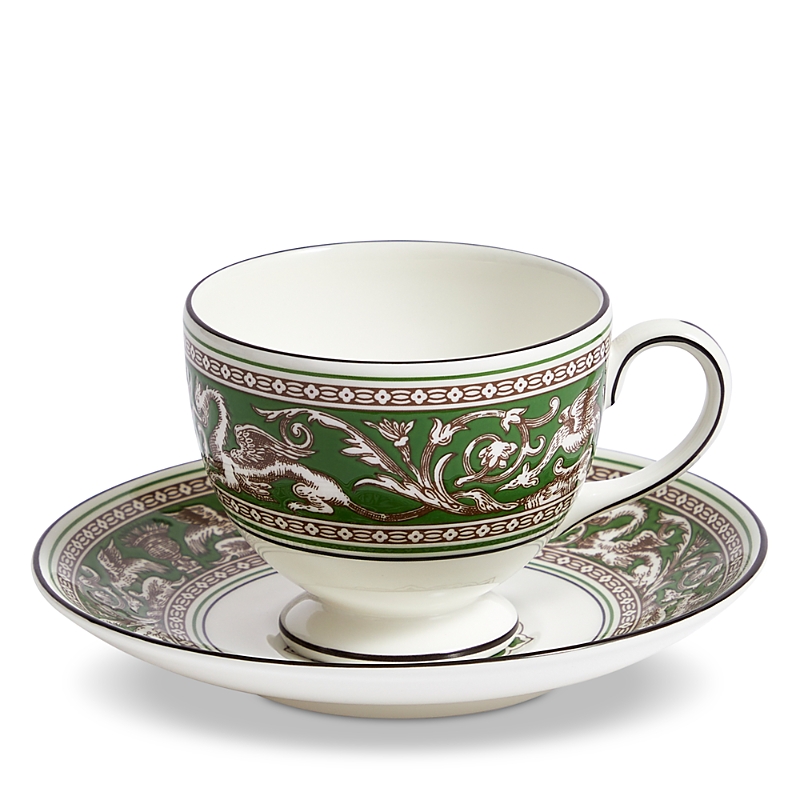 Wedgwood Florentine Verde Teacup And Saucer In Multi