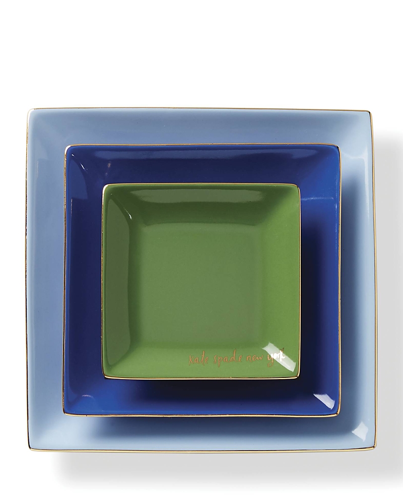 Kate Spade Make It Pop 3-piece Tray Set In Blue