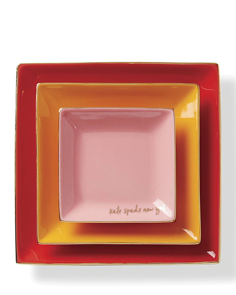 Kate Spade New York Make It Pop 3pc Tray Set In Red