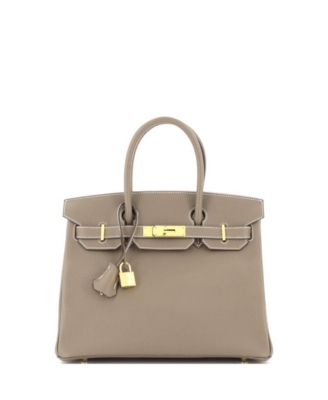 Pre-Owned HERMÈS - Birkin 30 Handbag Grey Epsom with Gold Hardware