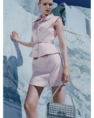 Self-Portrait Tailored Satin Mini Dress | Bloomingdale's Women