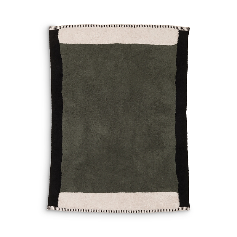 Barefoot Dreams Cozychic Color Block Throw In Khaki Green Multi