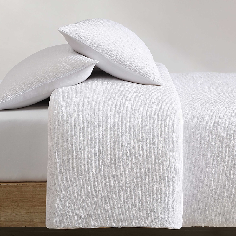 Shop Calvin Klein Seersucker 3 Piece Duvet Cover Set, Queen In White