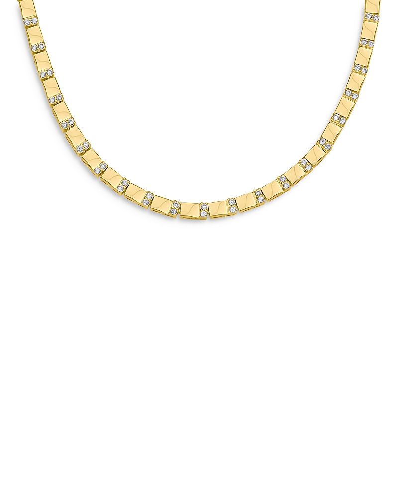 Kenneth Jay Lane Pave Bar Necklace in 14K Gold Plated, 16