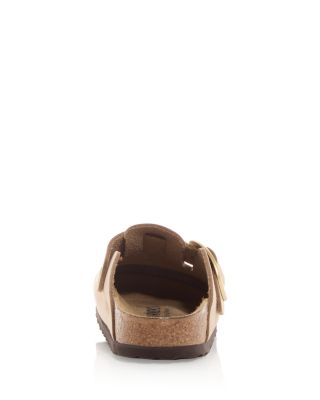 Women's Boston Big Buckle Nubuck Leather Clogs