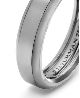 Men's 18K White Gold Wedding Beveled Bands