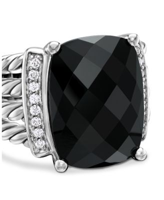 Wheaton Ring with Black Onyx and Diamonds