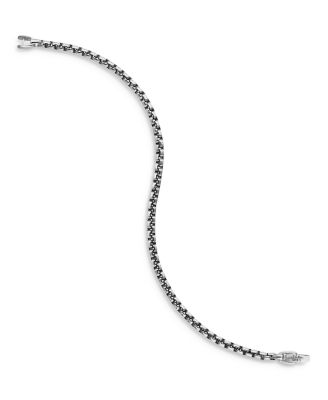 Men&#39;s Box Chain Bracelet in Sterling Silver, 4mm