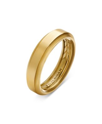 Men's 18K Yellow Gold Beveled Polished Band